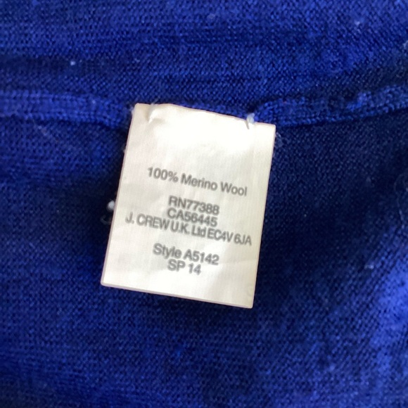 J. Crew Merino Wool Zip-Shoulder Sweater Navy BLUE L - Picture 8 of 9